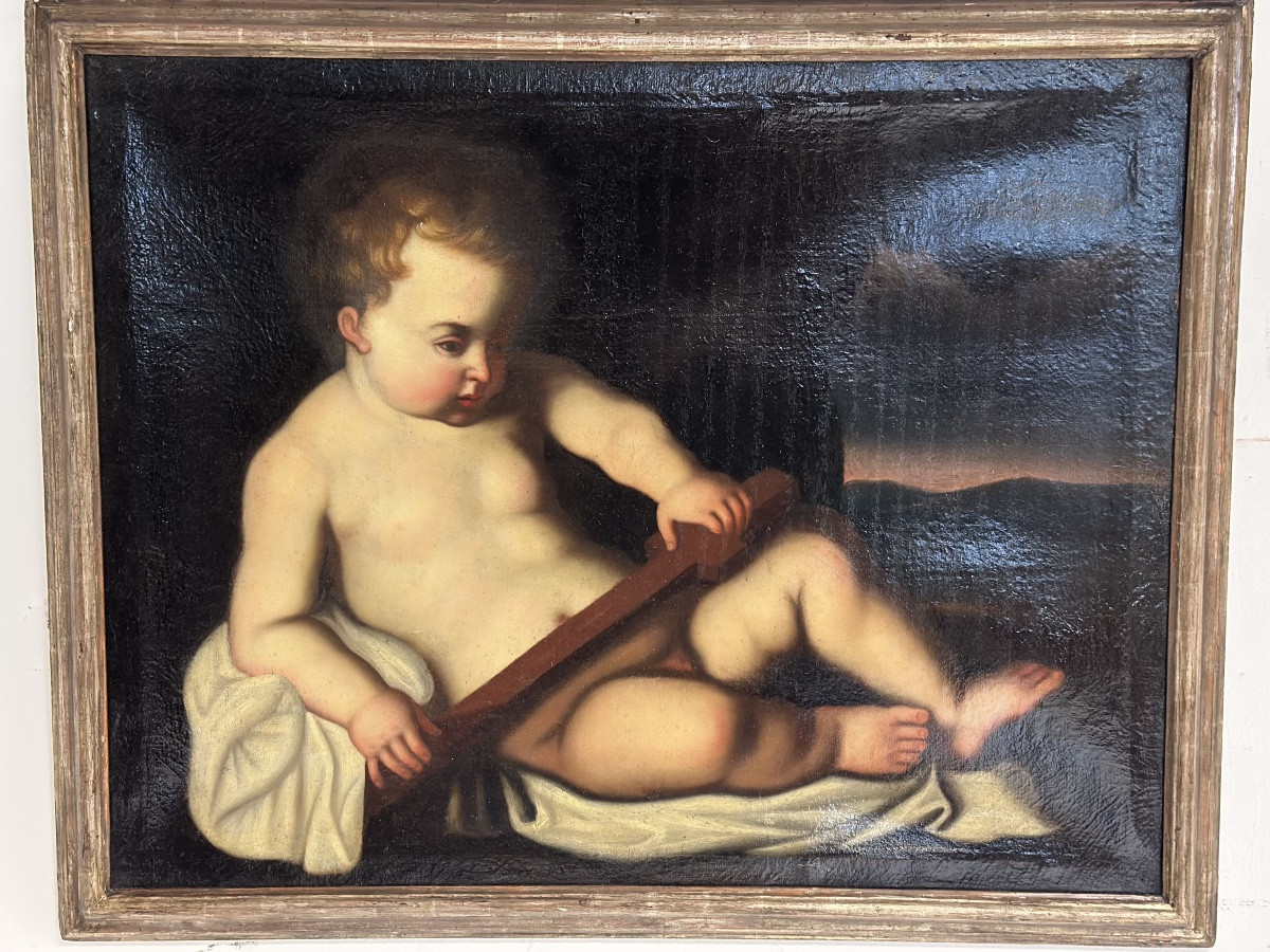 Olio su tela Bambino Gesù con croce XVII secolo Guido Reni (bottega) Prezzo di listino