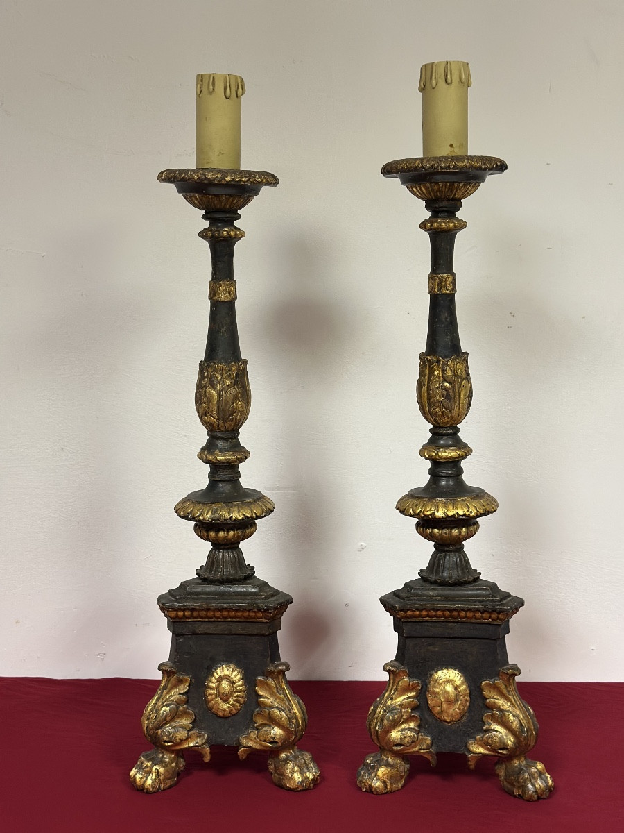 Coppia di candelieri Luigi XIV da palazzo. Lombardia 700 Prezzo di listino