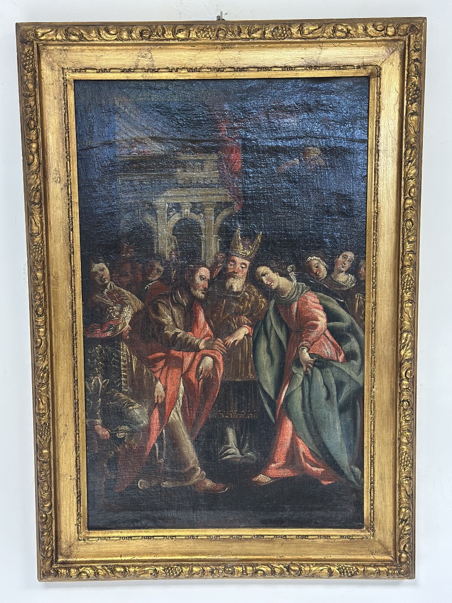 Sposalizio della Vergine. olio su tela ,scuola toledana, entourage di Luis Tristán.-photo-1