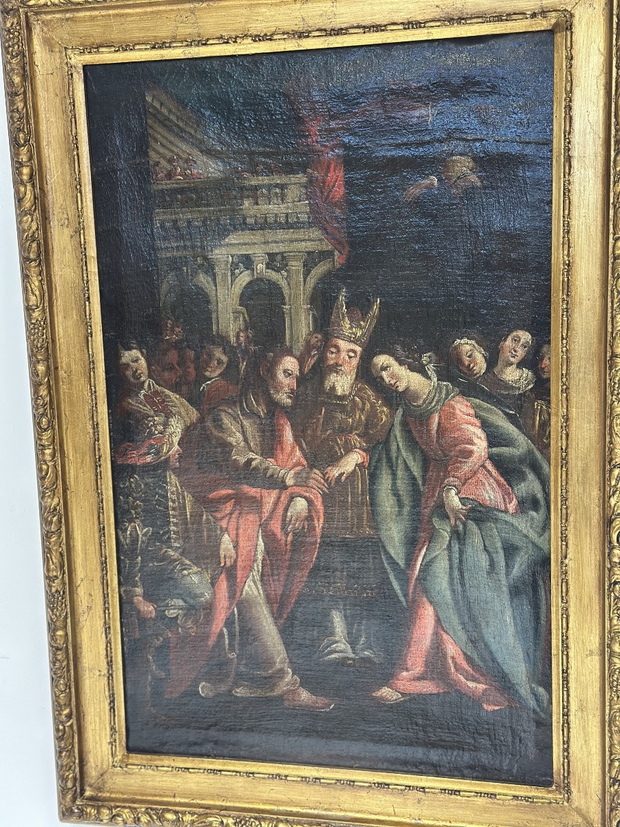 Sposalizio della Vergine. olio su tela ,scuola toledana, entourage di Luis Tristán.-photo-3