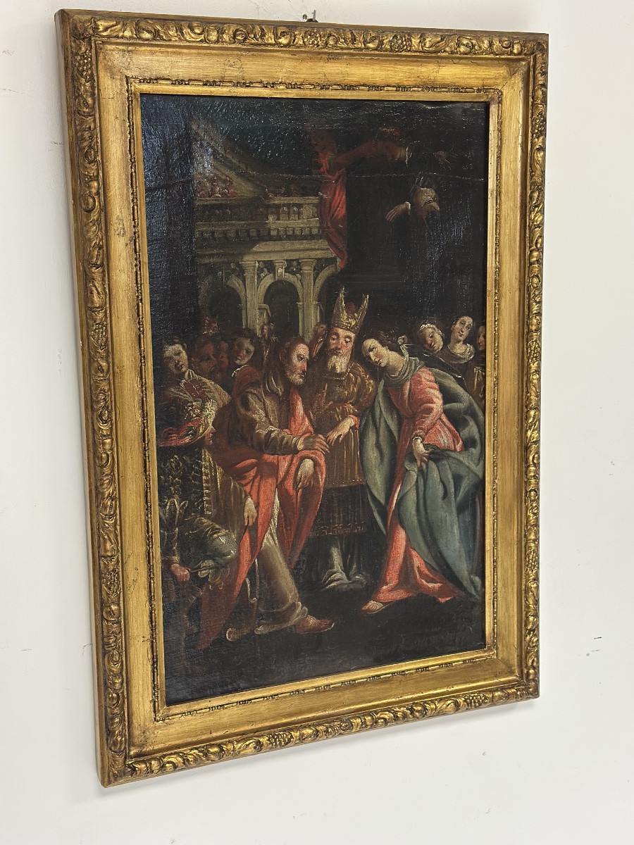 Sposalizio della Vergine. olio su tela ,scuola toledana, entourage di Luis Tristán.-photo-4