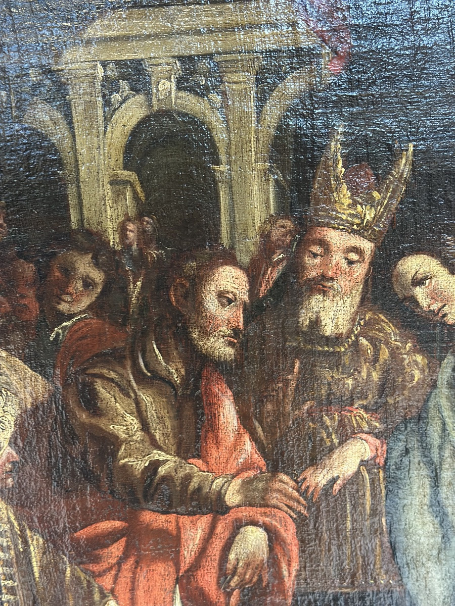 Sposalizio della Vergine. olio su tela ,scuola toledana, entourage di Luis Tristán.-photo-6