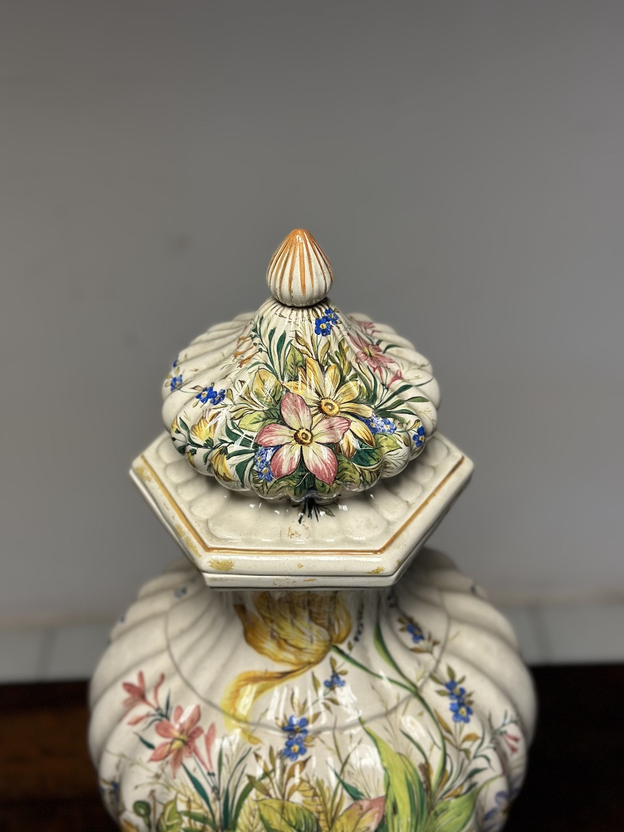 Vaso in maiolica dipinta . Bassano inizio xx secolo-photo-3