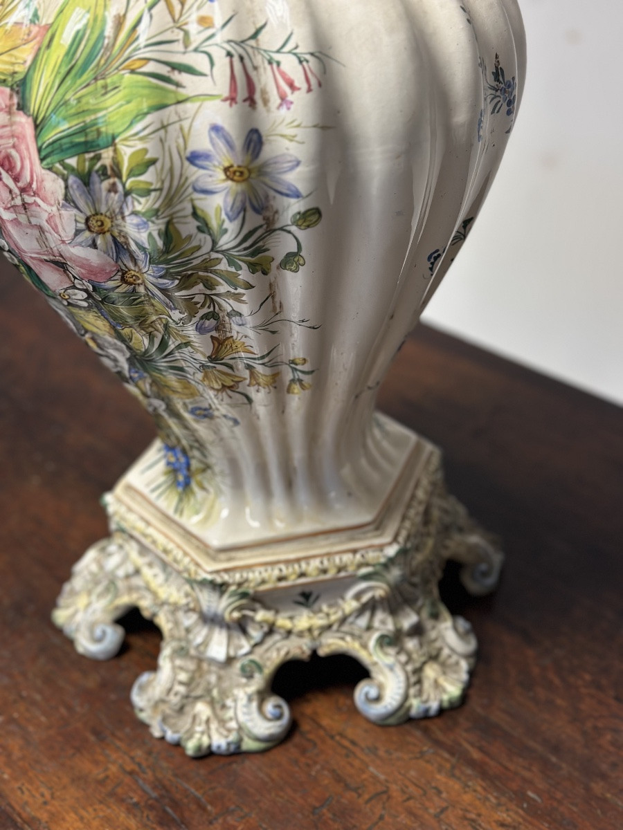 Vaso in maiolica dipinta . Bassano inizio xx secolo-photo-4