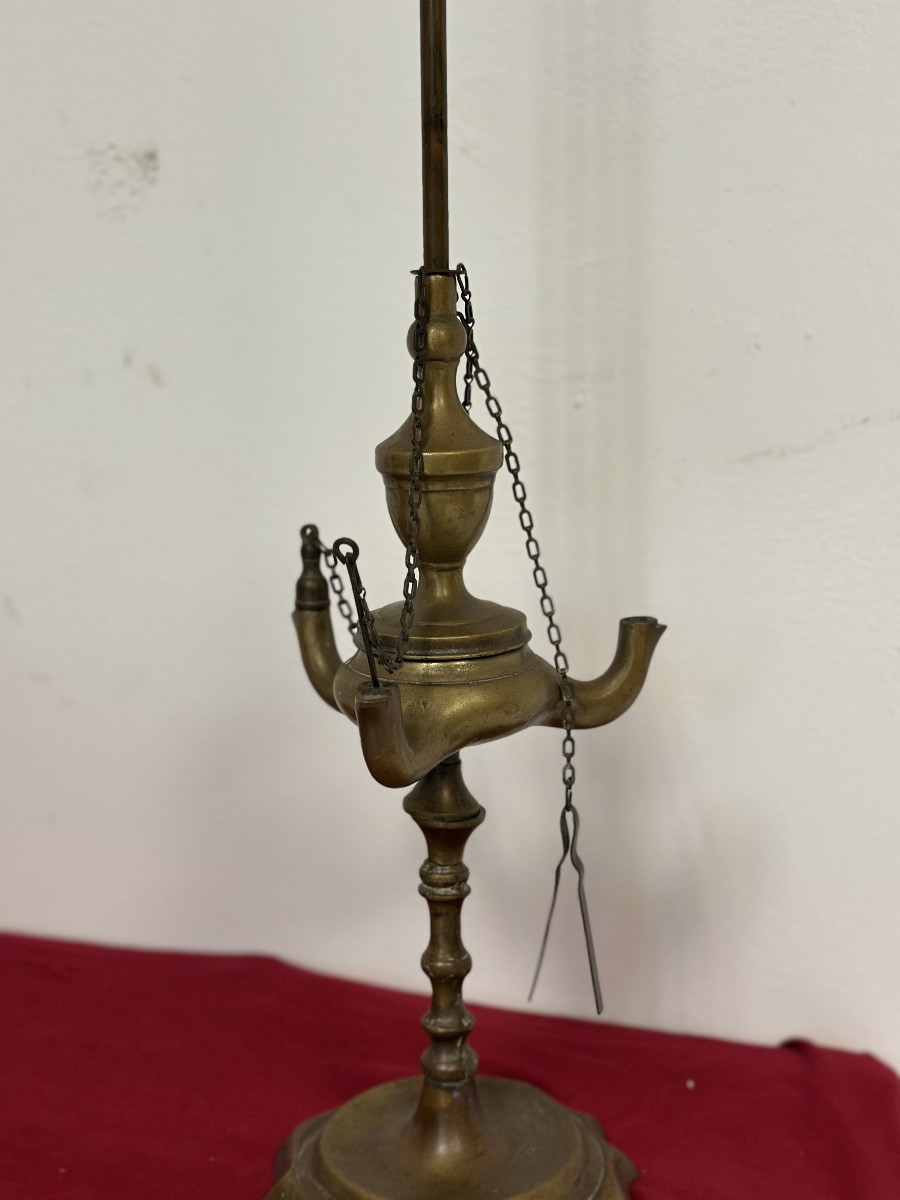 Coppia di lucerne fiorentine a olio in bronzo epoca prima metà del’ 700-photo-3