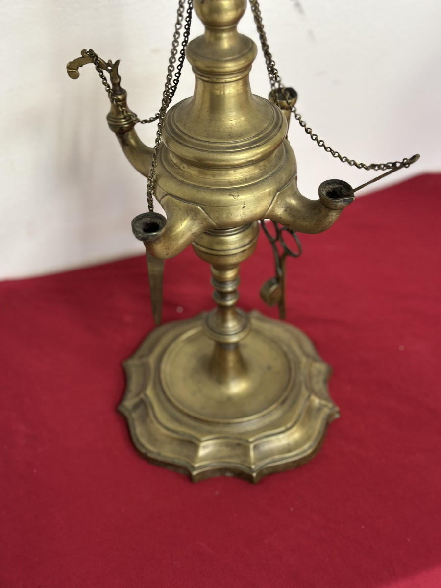 Coppia di lucerne fiorentine a olio in bronzo epoca prima metà del’ 700-photo-6