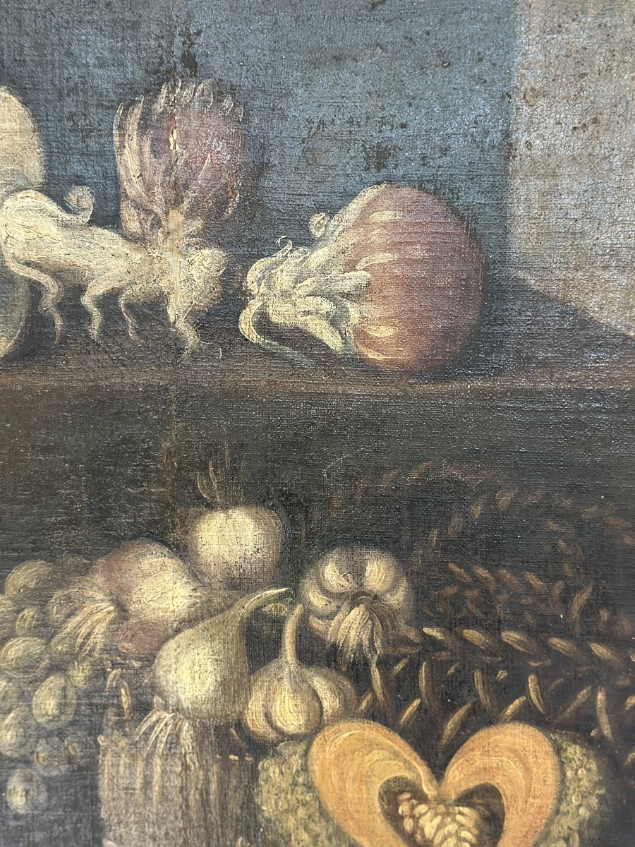 Olio su tela natura morta . XVII secolo inizio XVIII secolo-photo-3