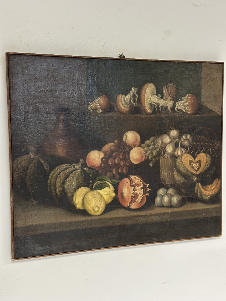 Olio su tela natura morta . XVII secolo inizio XVIII secolo-photo-8