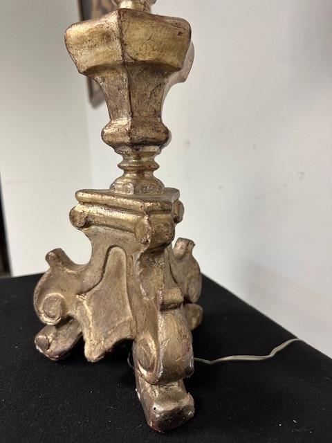 Candeliere Luigi XV con paralume . Lombardia XVIII secolo. Funzionante-photo-4