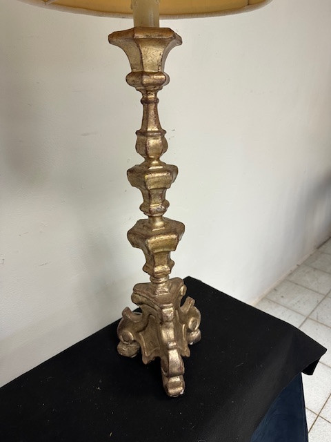 Candeliere Luigi XV con paralume . Lombardia XVIII secolo. Funzionante-photo-6