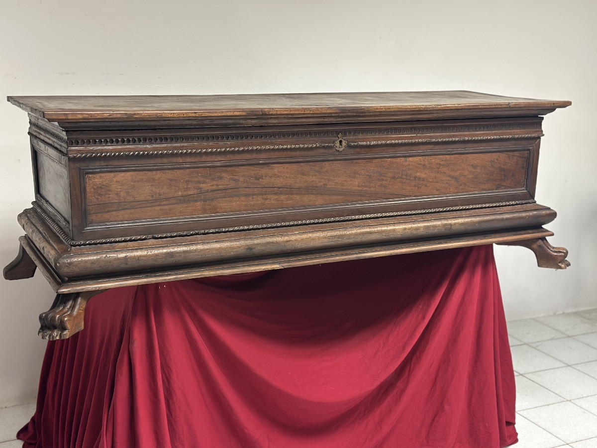 Cassapanca di noce . Firenze fine XVI inizio XVII secolo-photo-4
