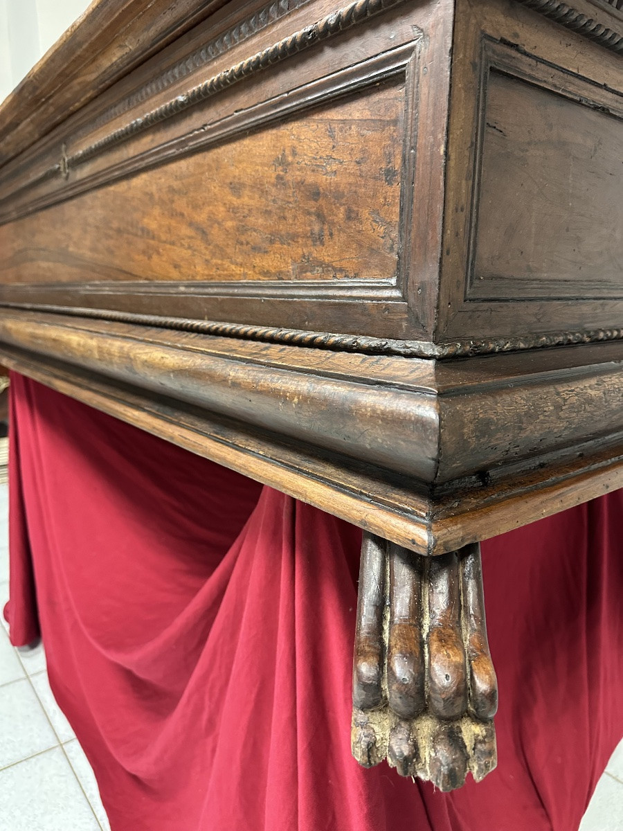 Cassapanca di noce . Firenze fine XVI inizio XVII secolo-photo-7
