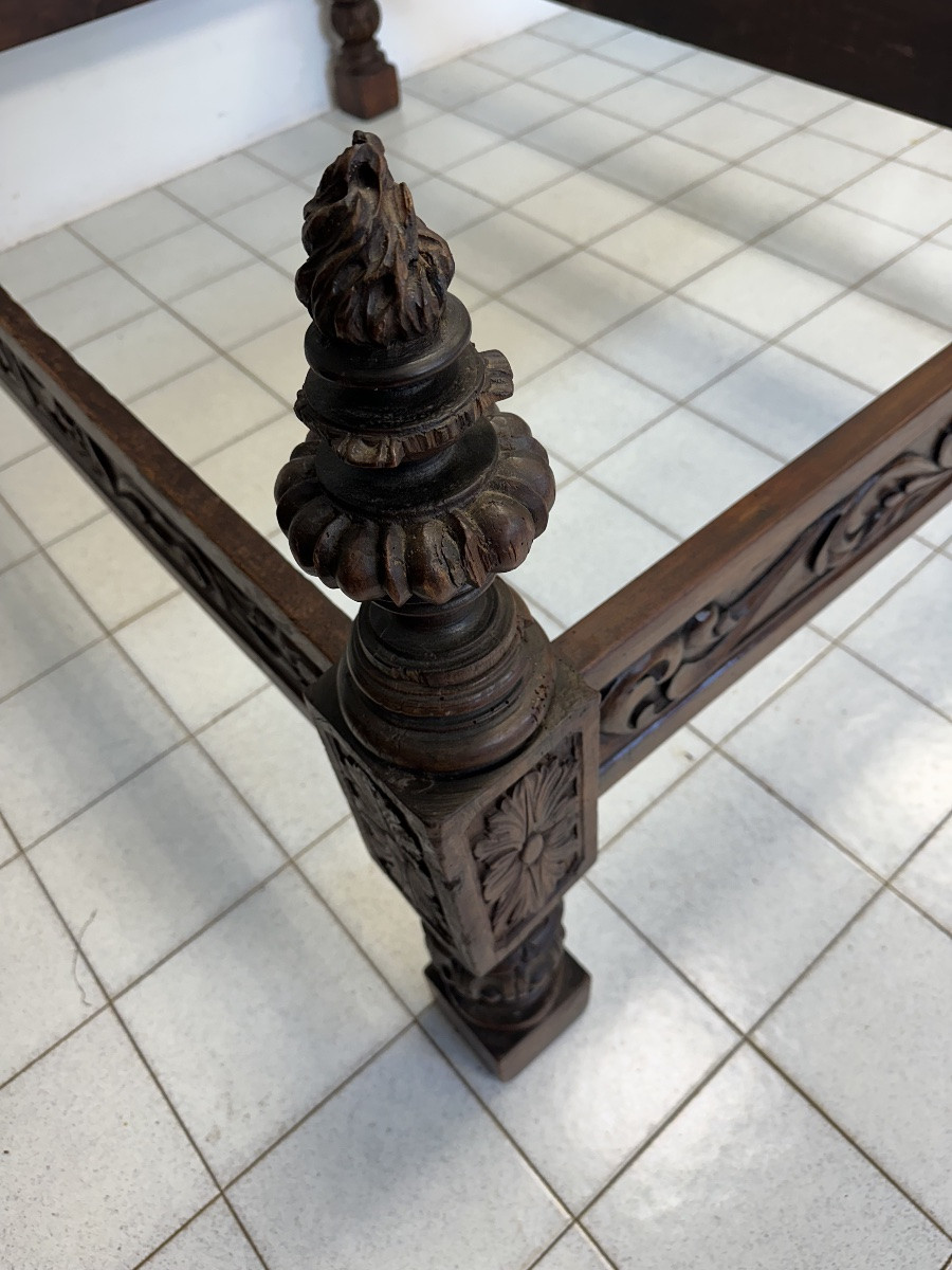 Letto scolpito in noce . Lombardia XVII secolo-photo-3