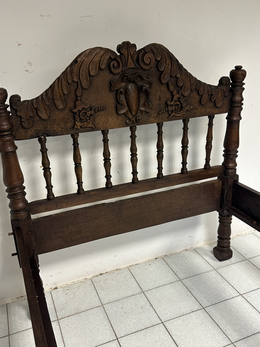 Letto lombardo Luigi XIV in noce . Epoca 600-photo-3