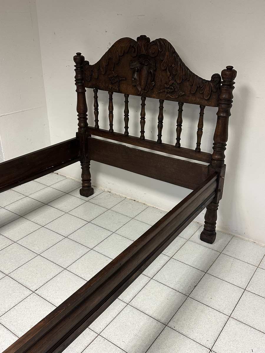 Letto lombardo Luigi XIV in noce . Epoca 600-photo-5