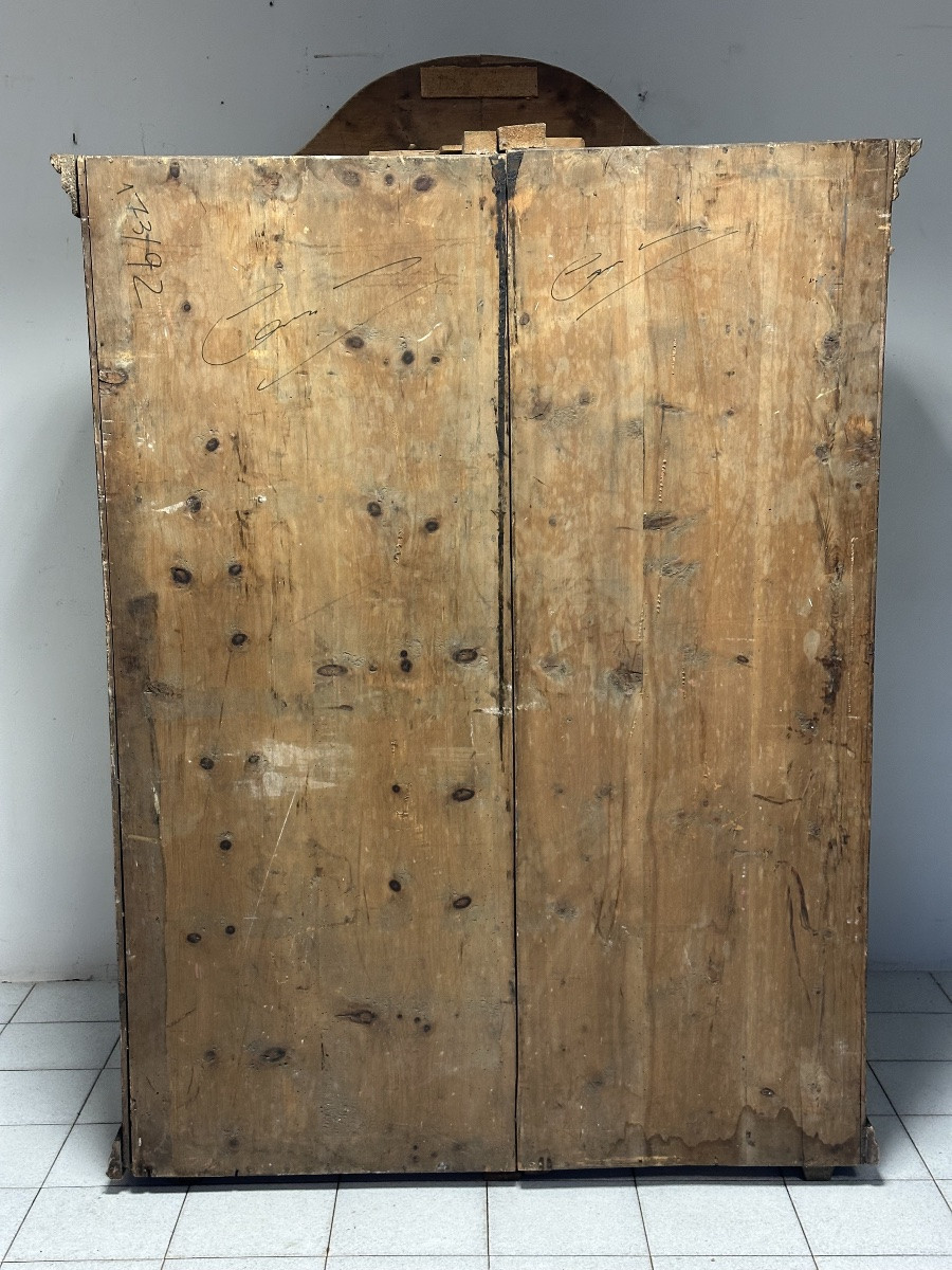 Armadio dipinto laccato tirolese con cappello a gendarme epoca metà 700.-photo-8