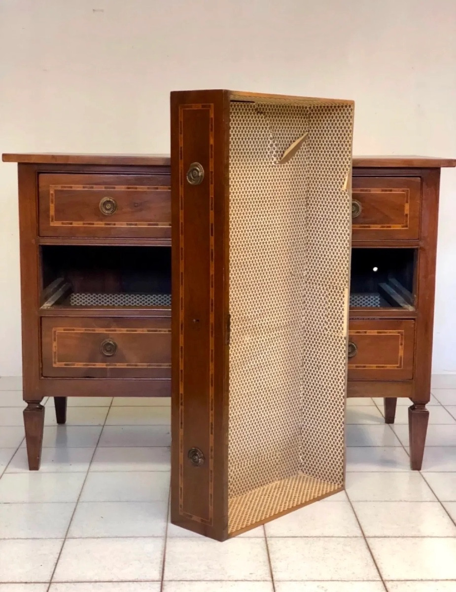 Cassettone Luigi XVI intarsiato . XVIII secolo-photo-2