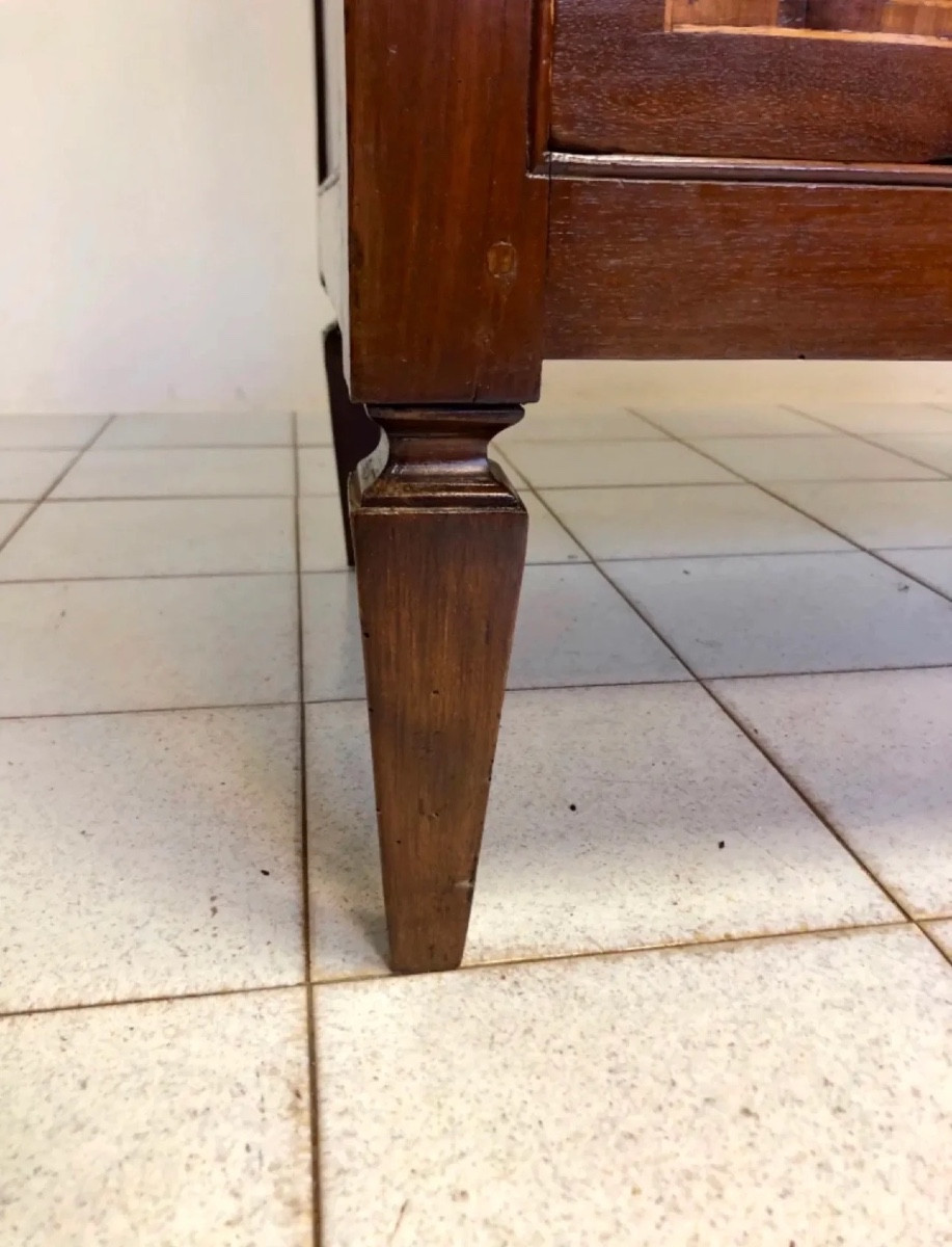 Cassettone Luigi XVI intarsiato . XVIII secolo-photo-4