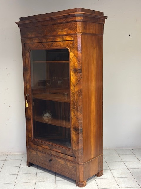 Libreria / vetrina in noce e radica di noce. XIX secolo ( restaurato )-photo-2