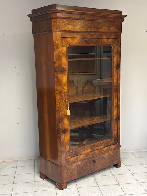 Libreria / vetrina in noce e radica di noce. XIX secolo ( restaurato )-photo-3