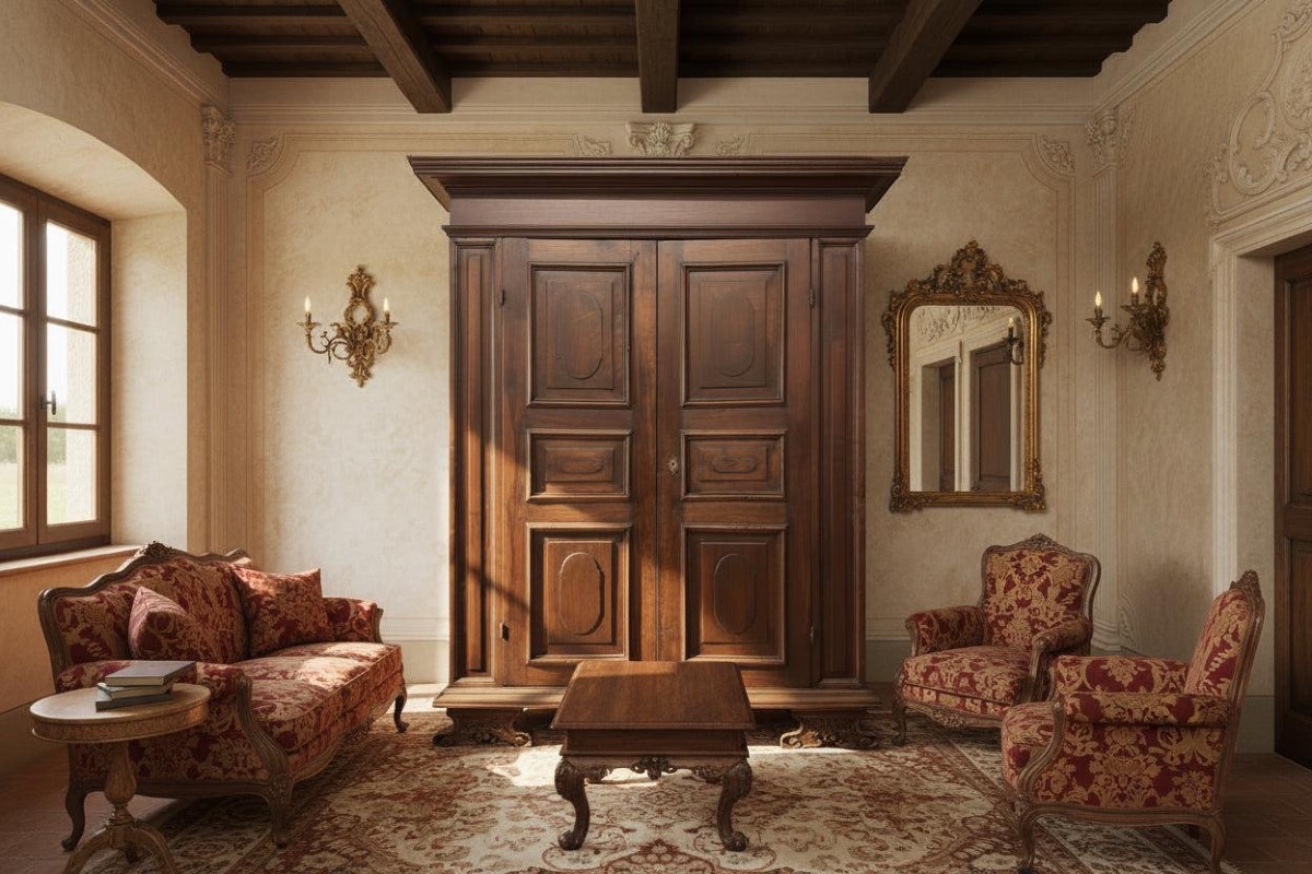 Armadio barocco lombardo Luigi XIV Brescia XVII secolo-photo-1