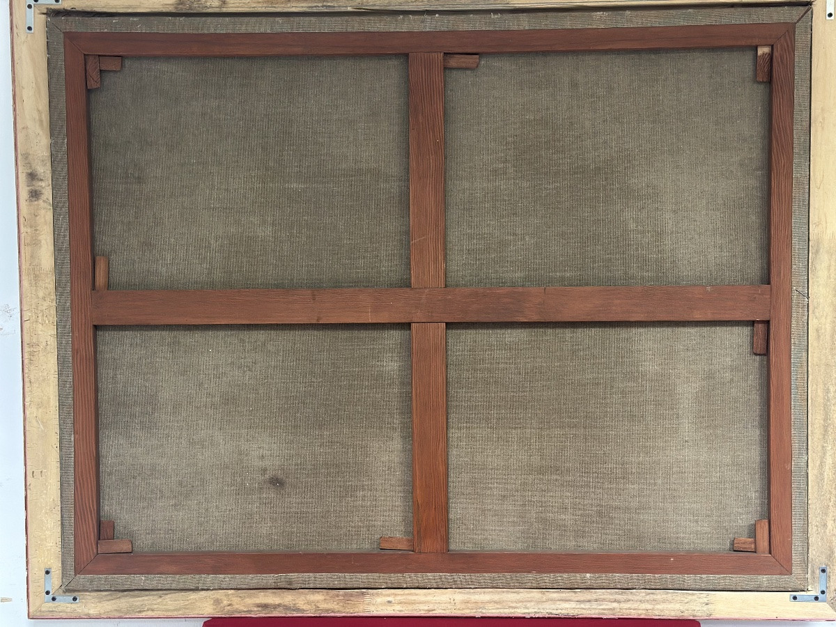 Olio su tela . Mosé con le figlie di Jetro. XVIII secolo-photo-8