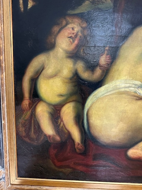 Olio su tela . L’infanzia di Zeus o di Giove . Primi 800-photo-4