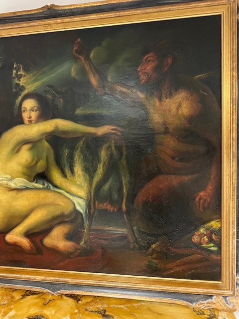 Olio su tela . L’infanzia di Zeus o di Giove . Primi 800-photo-2