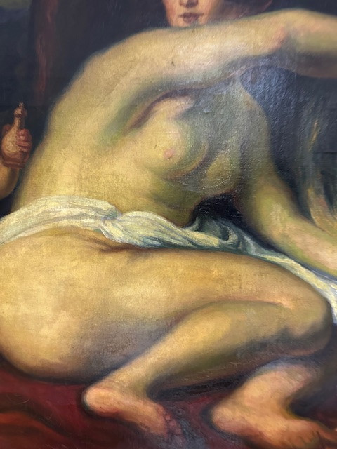 Olio su tela . L’infanzia di Zeus o di Giove . Primi 800-photo-3