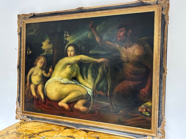 Olio su tela . L’infanzia di Zeus o di Giove . Primi 800-photo-4