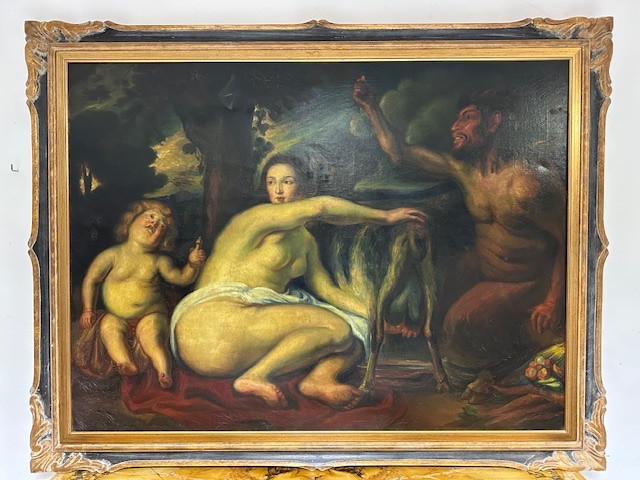 Olio su tela . L’infanzia di Zeus o di Giove . Primi 800-photo-5