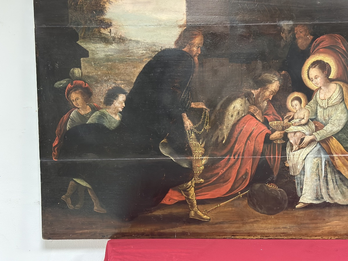 Autore: Cornelis de Baellieur (Anversa 1607-1671). Soggetto: Adorazione dei Magi. -photo-2