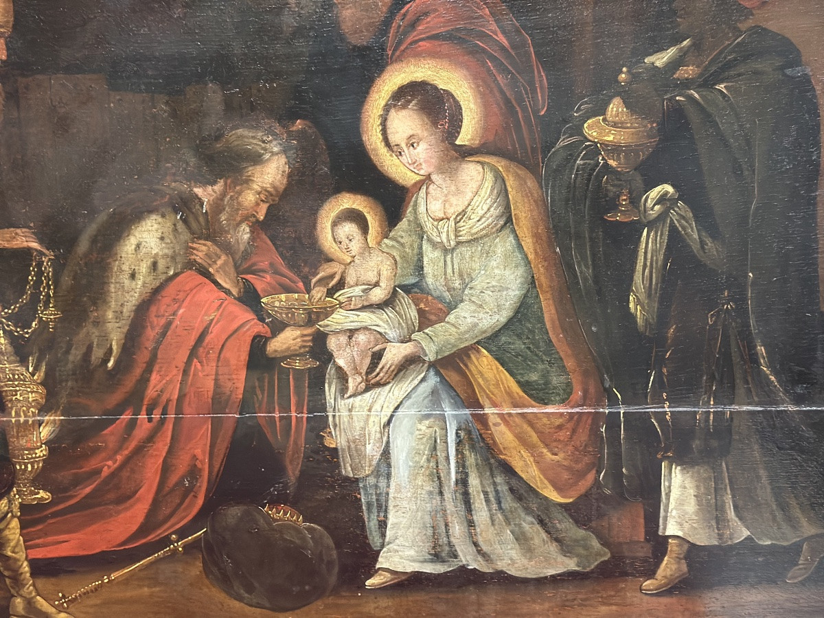 Autore: Cornelis de Baellieur (Anversa 1607-1671). Soggetto: Adorazione dei Magi. -photo-4