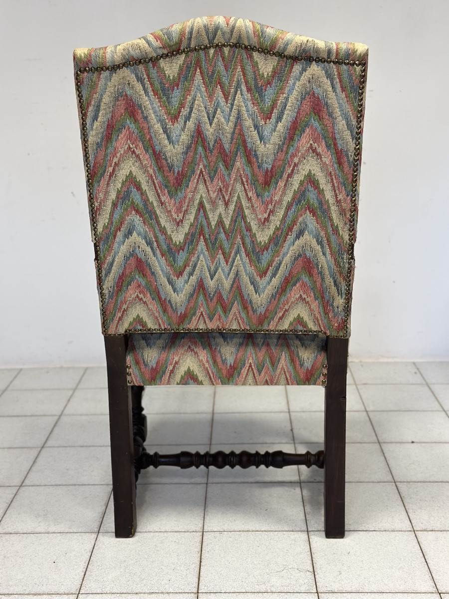 Trono a rocchetto Luigi XIV lombardo noce-photo-4