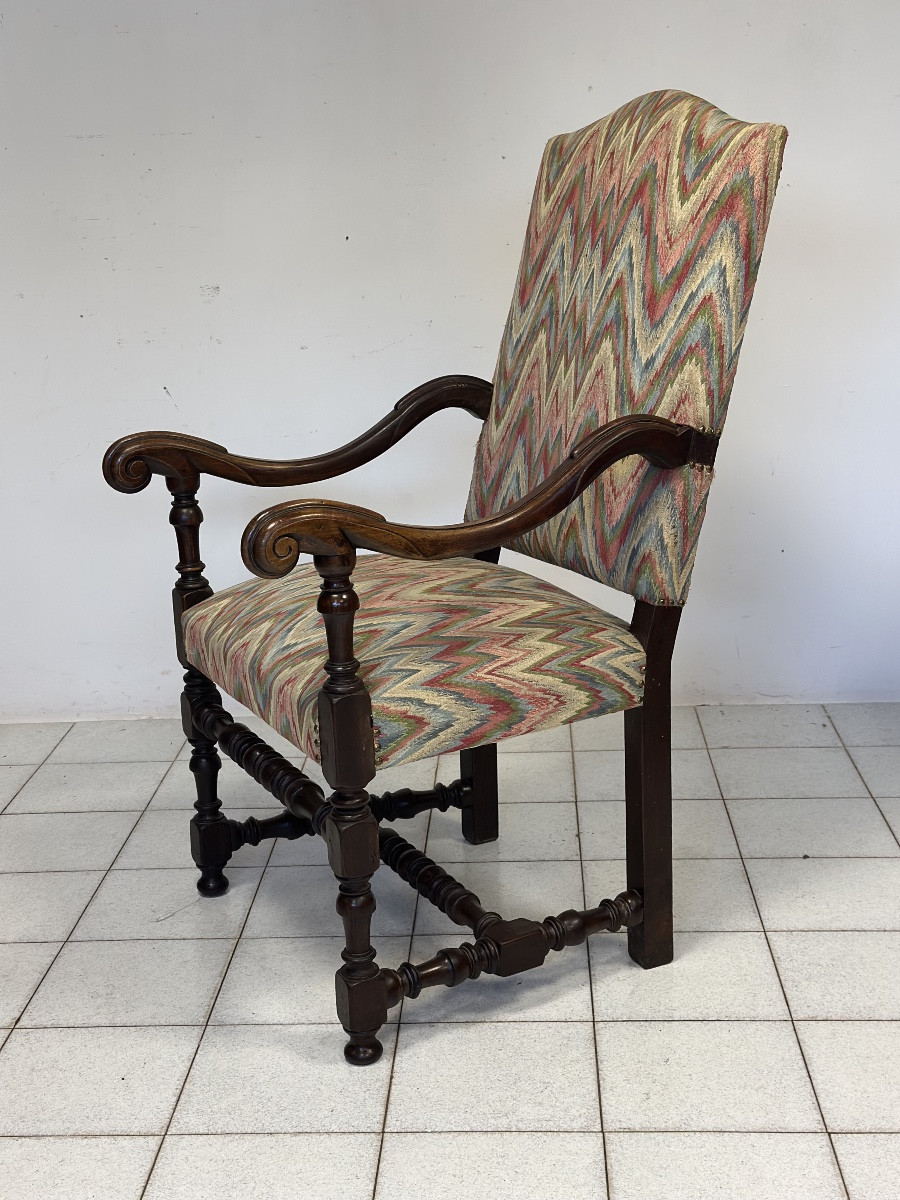 Trono a rocchetto Luigi XIV lombardo noce