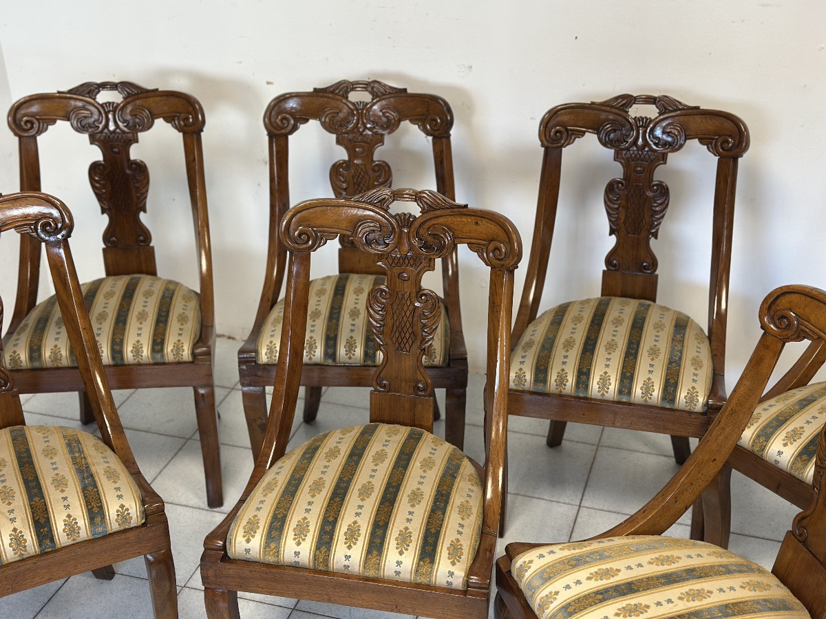 Gruppo di sette sedie a gondola Carlo X lombarde. Primo 800-photo-2