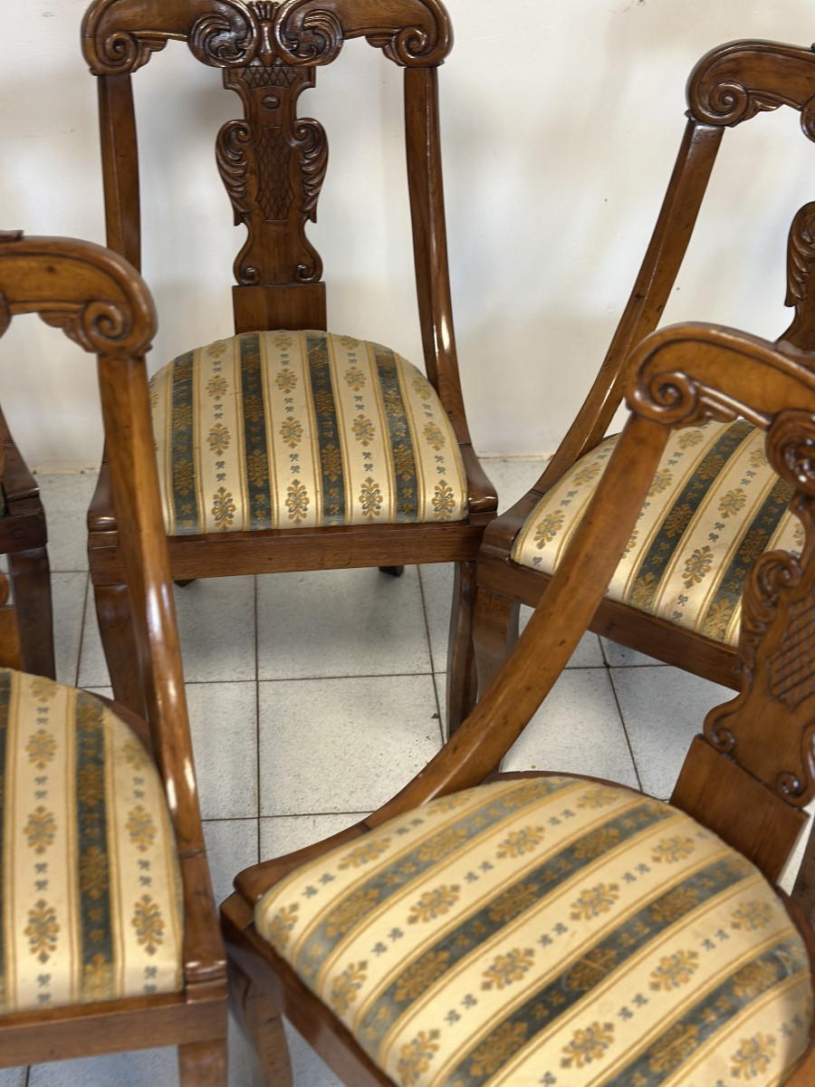 Gruppo di sette sedie a gondola Carlo X lombarde. Primo 800-photo-3