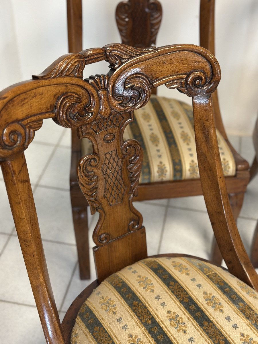 Gruppo di sette sedie a gondola Carlo X lombarde. Primo 800-photo-5