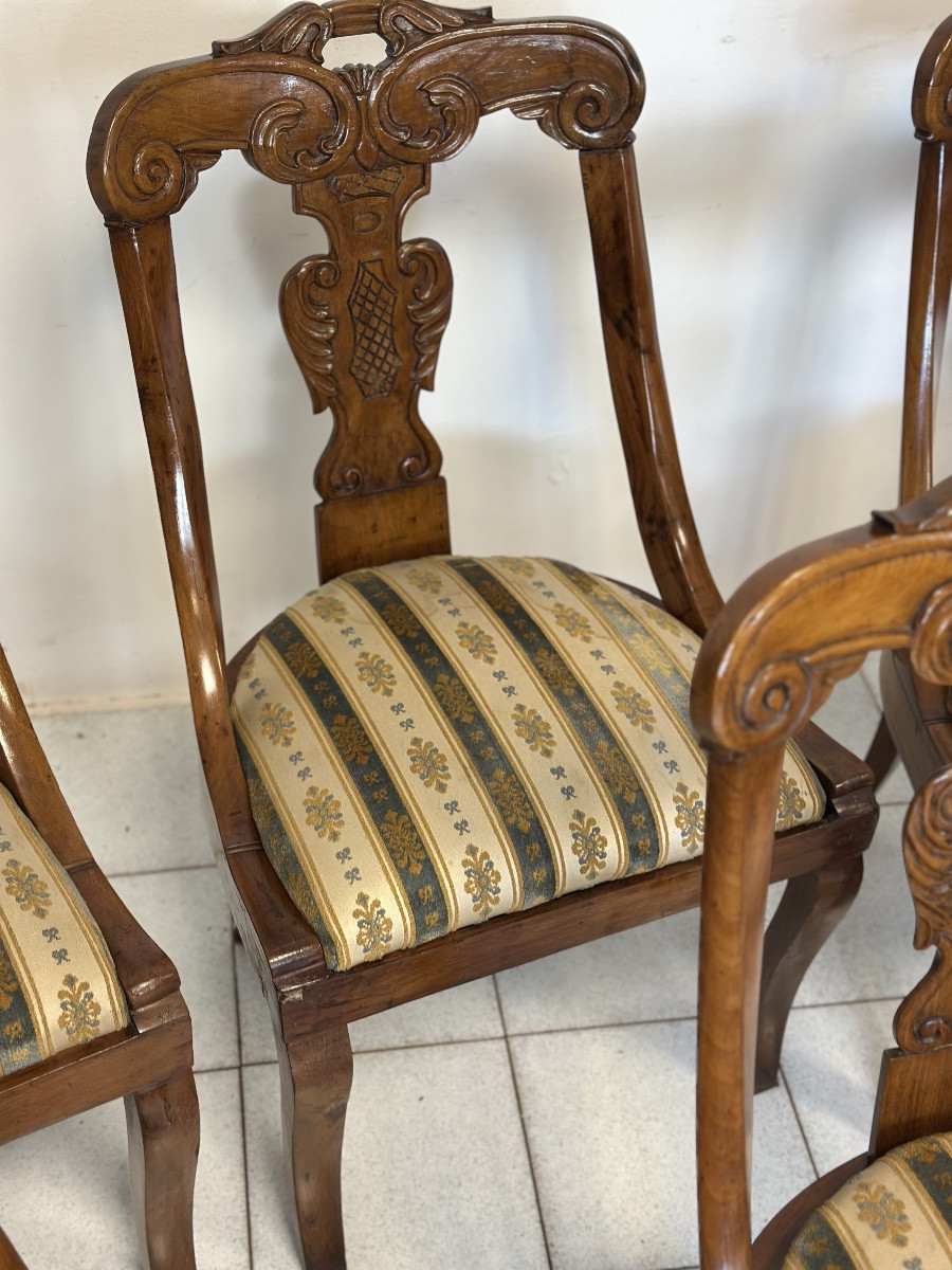 Gruppo di sette sedie a gondola Carlo X lombarde. Primo 800-photo-8