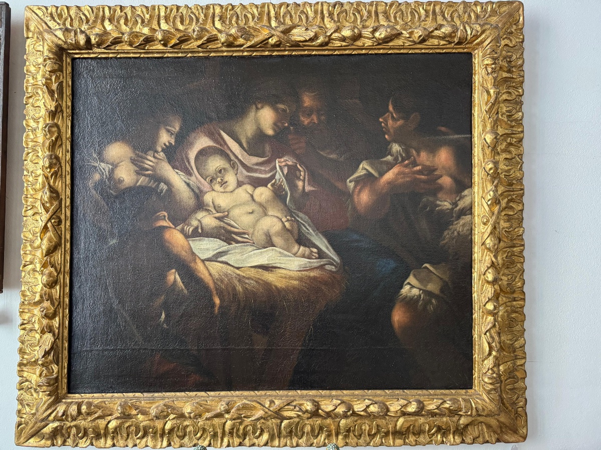 Olio su tela natività . Scuola veneta XVII secolo ambito di Antonio Balestra-photo-2