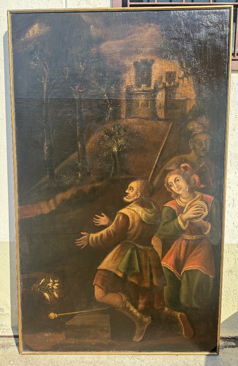 Olio su tela. Scuola del XVII secolo.-photo-7