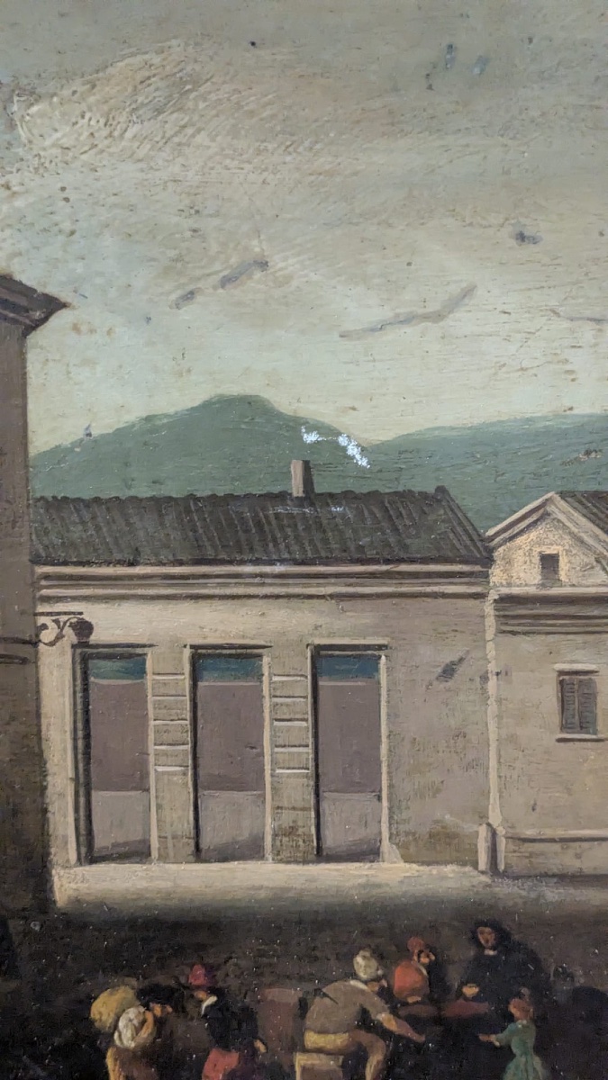 paesaggio urbano italiano animato Thomas Wijk (“Tommaso fiammingo”, 1616-1677, cerchia di . oli-photo-2