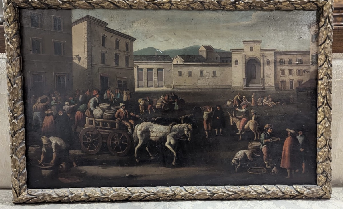 paesaggio urbano italiano animato Thomas Wijk (“Tommaso fiammingo”, 1616-1677, cerchia di . oli-photo-2