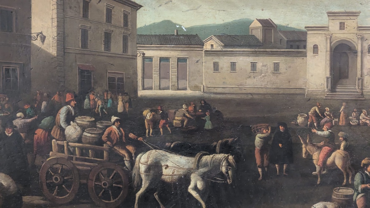 paesaggio urbano italiano animato Thomas Wijk (“Tommaso fiammingo”, 1616-1677, cerchia di . oli-photo-3