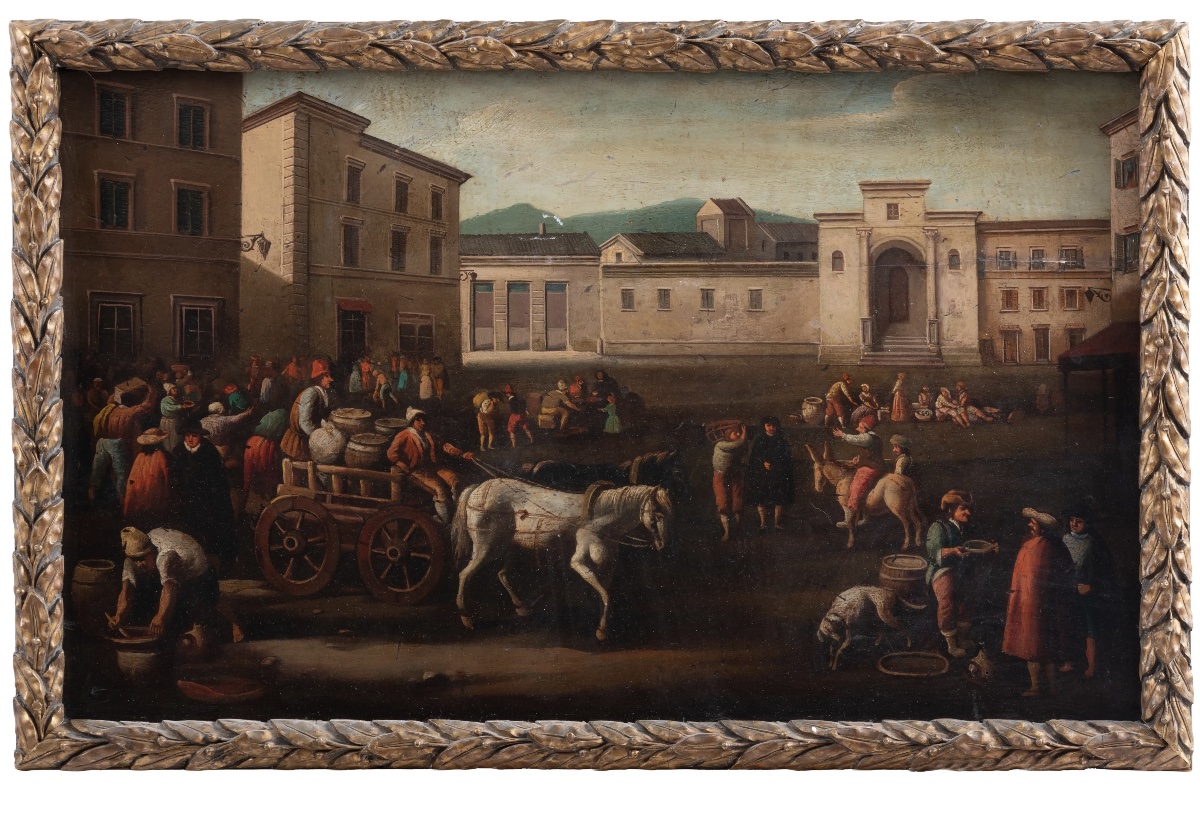 paesaggio urbano italiano animato Thomas Wijk (“Tommaso fiammingo”, 1616-1677, cerchia di . oli
