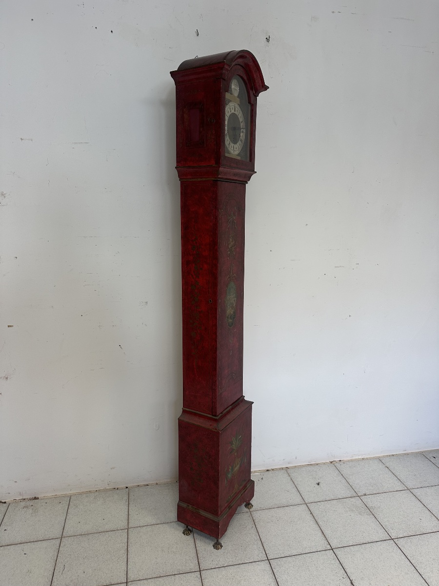 Orologio a pendolo laccato dipinto XX secolo-photo-1