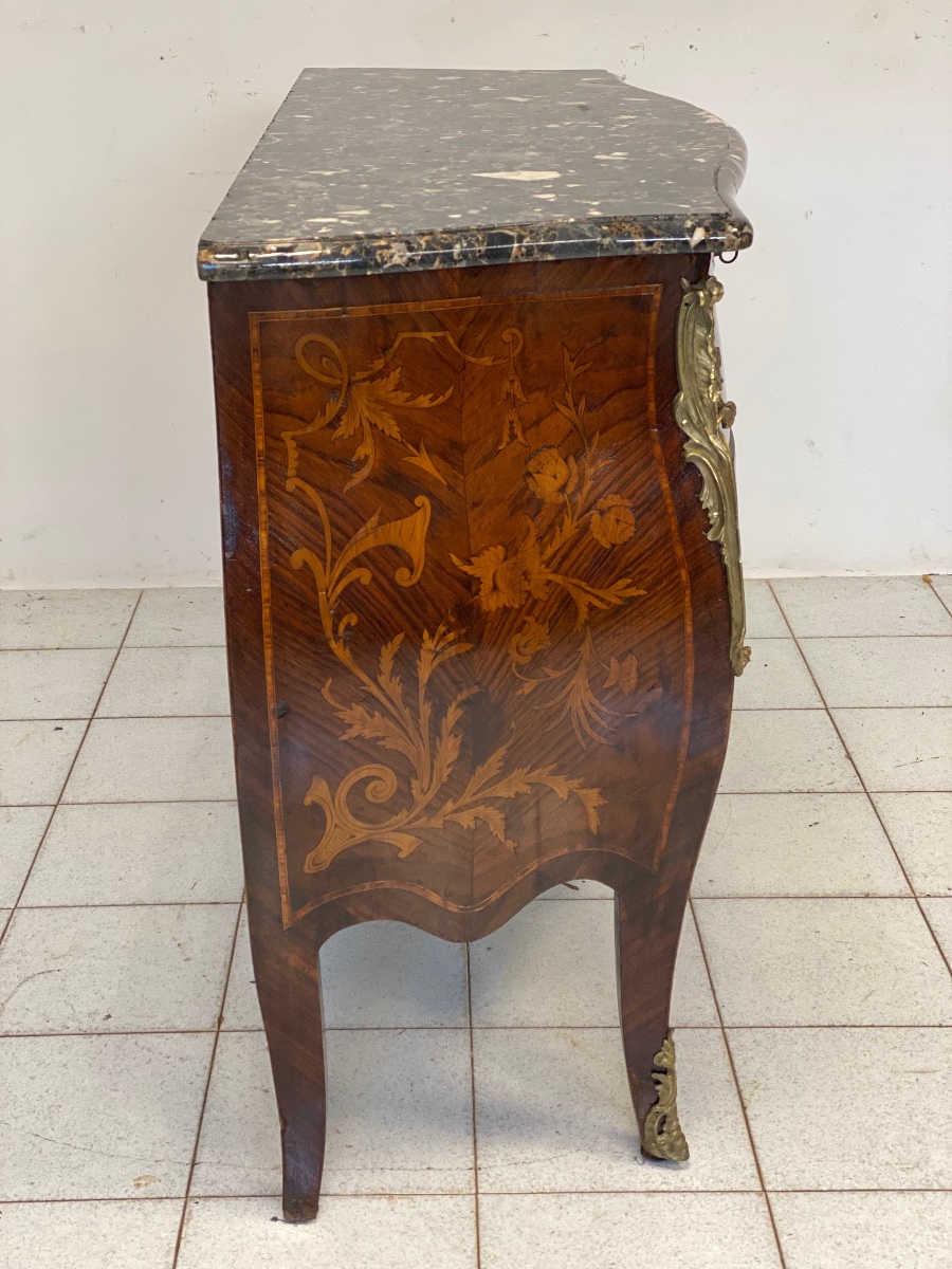 Cassettone bombato fronte e fianchi Napoleone III 800 restauro eseguito-photo-3