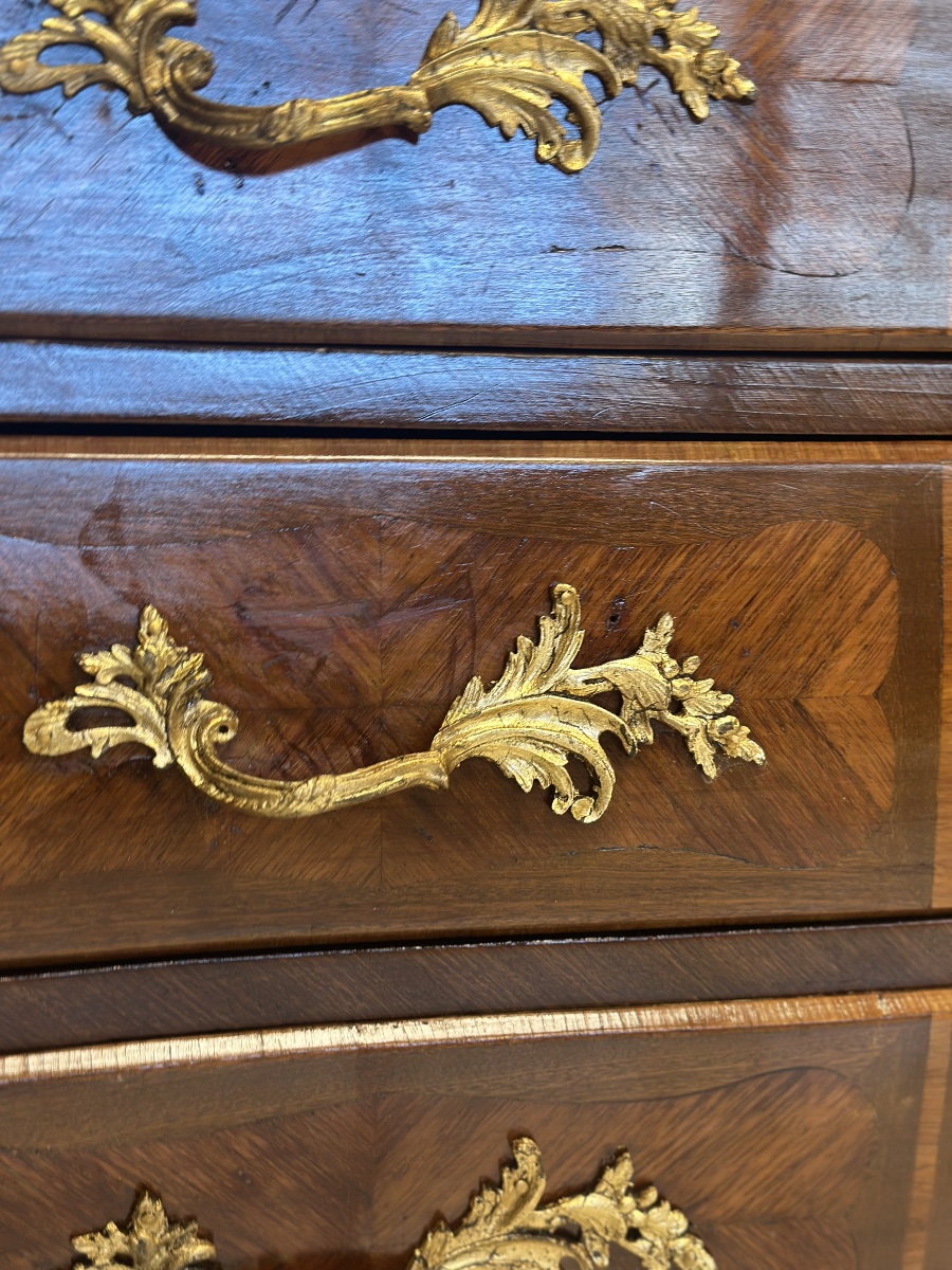 Cassettone a forma bombata bois de rosa ebano viola XIX secolo Napoleone III (restaurato)-photo-5