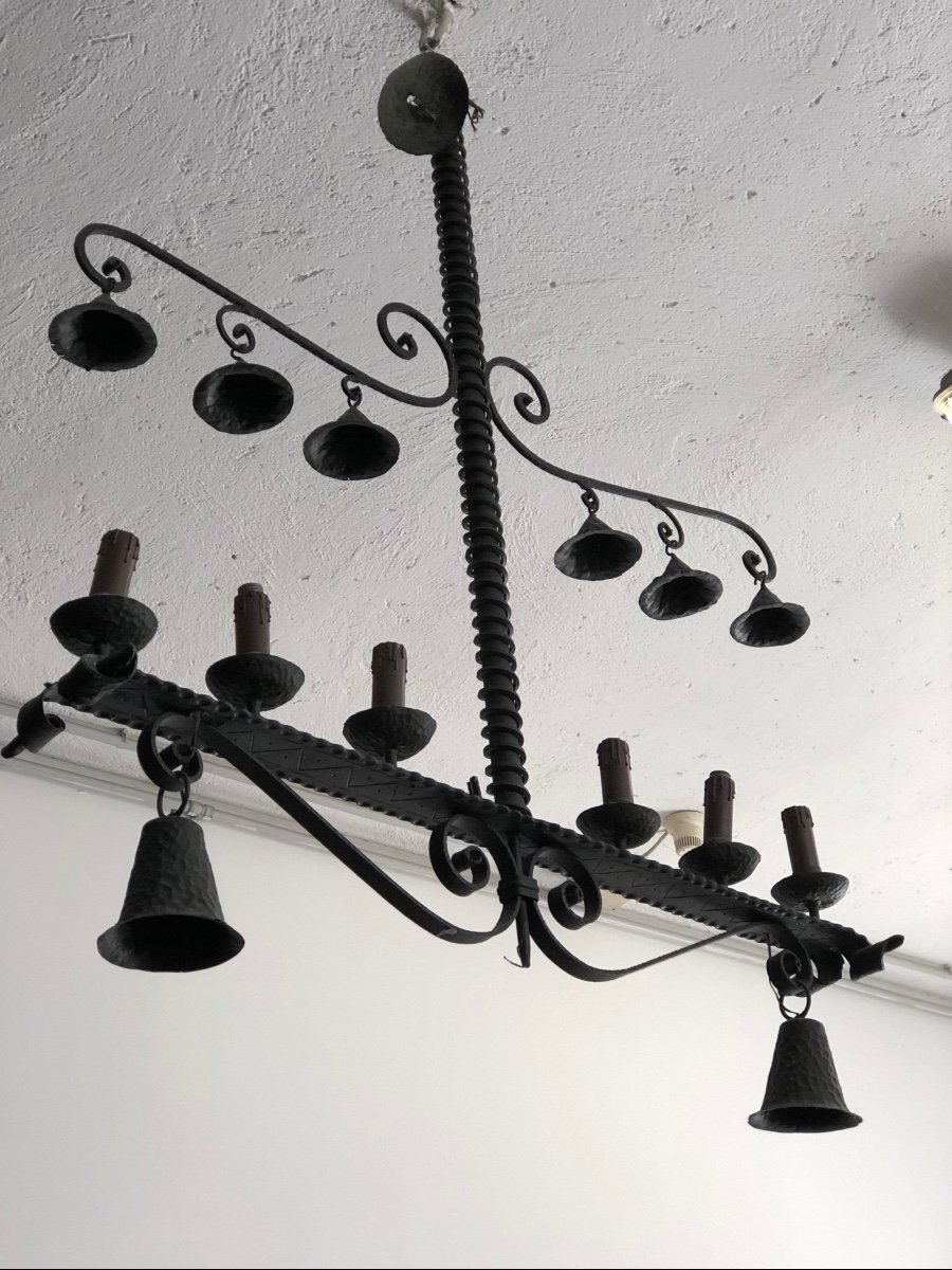 Lampadario in ferro battuto-photo-2