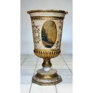 Colonna a calice impero laccata dipinta primo 900